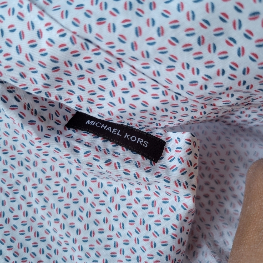 Michael Kors Mens Slim Fit Button-down Shirt XXL Multicolor - Picture 5 of 7